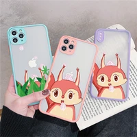 animal squirrel pattern phone case for iphone 6s 7 8 plus se 2020 12 11 13 pro max x xs max xr hard matte back shockproof covers