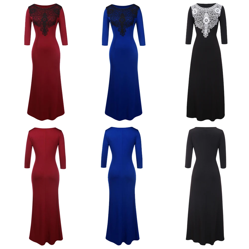 Fadzeco/новое платье в африканском стиле модное с круглым вырезом и аппликацией на