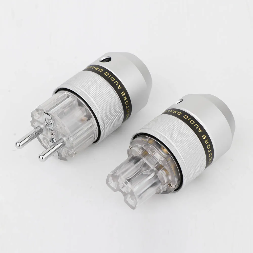 

Preffair P-082TE C-082T Hi-End Rhodium Plated EU Version Pulg +IEC Female Plug With Audio Power Cable b+ Schuko Power Connector
