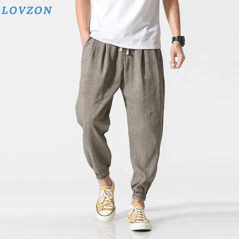 

LOVZON Casual Harem Pants Men Jogger Pants Men Fitness Trousers Male Chinese Traditional Harajuku Summer Clothes