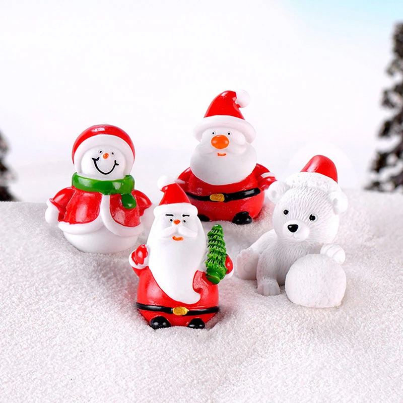 

Santa Claus Snowman DIY Miniature Figurine Xmas Garden Micro Landscape Model DIY Miniature Garden Figurines Home Decoration