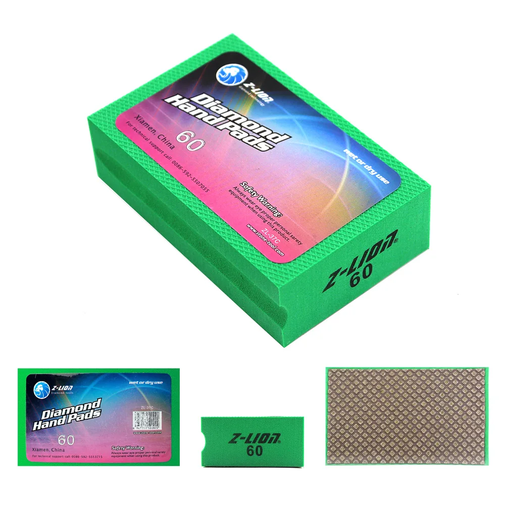Z-LEAP Hand Polishing Pads Professional Electroplate Foam Backed Abrasive Tool 90*55mm Glass Ceramic Tile Stone Grinding Polish |