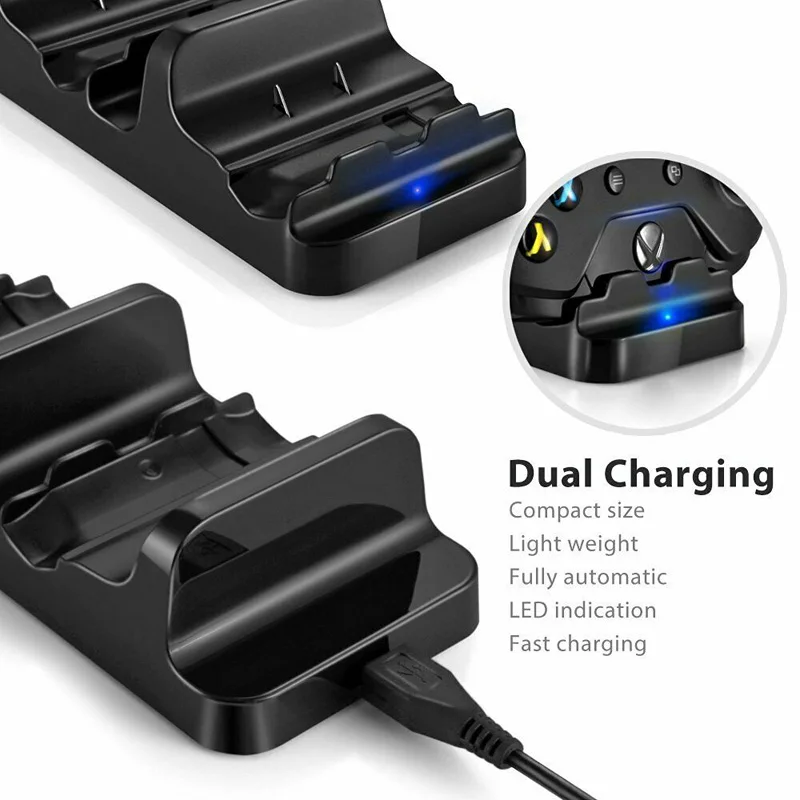 

For Xbox One Controller Dual Charging Dock Station Charger + 2 Extra Battery Pack