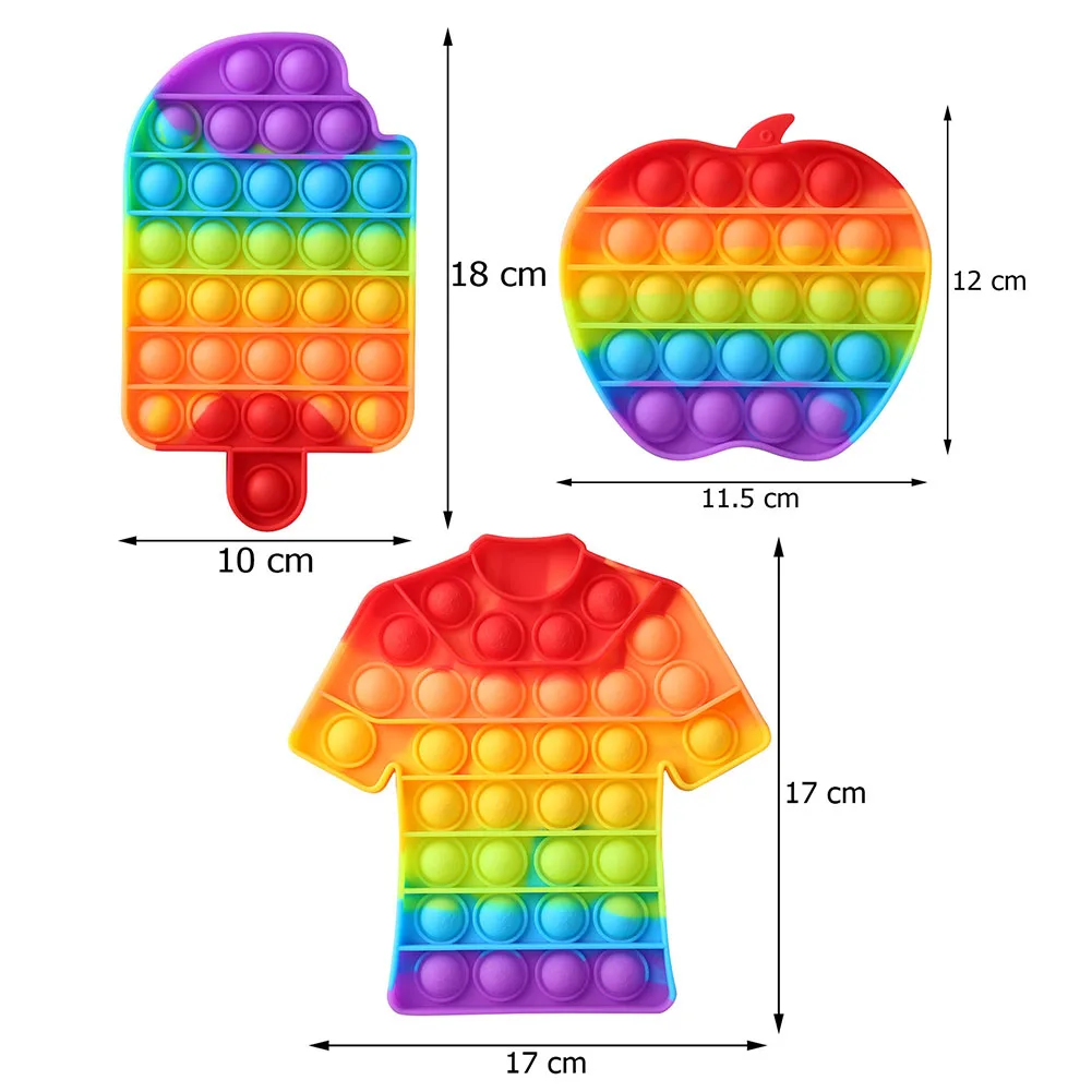 

Cute Funny Rainbow Push Bubble Sensory Autism Relief Stress Child Adult toy Shipping Free