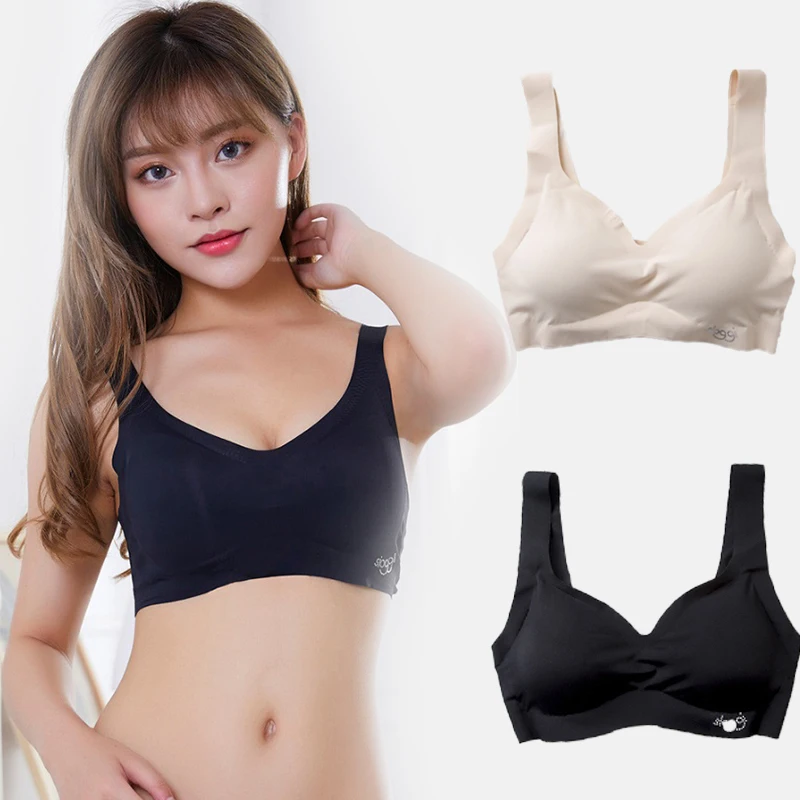 

Seamless Ice Silk Bra for Women Lingerie Crop Top Fitness Women Shock-proof Thin Push Up Bra Female Intimate Breathable Lingerie
