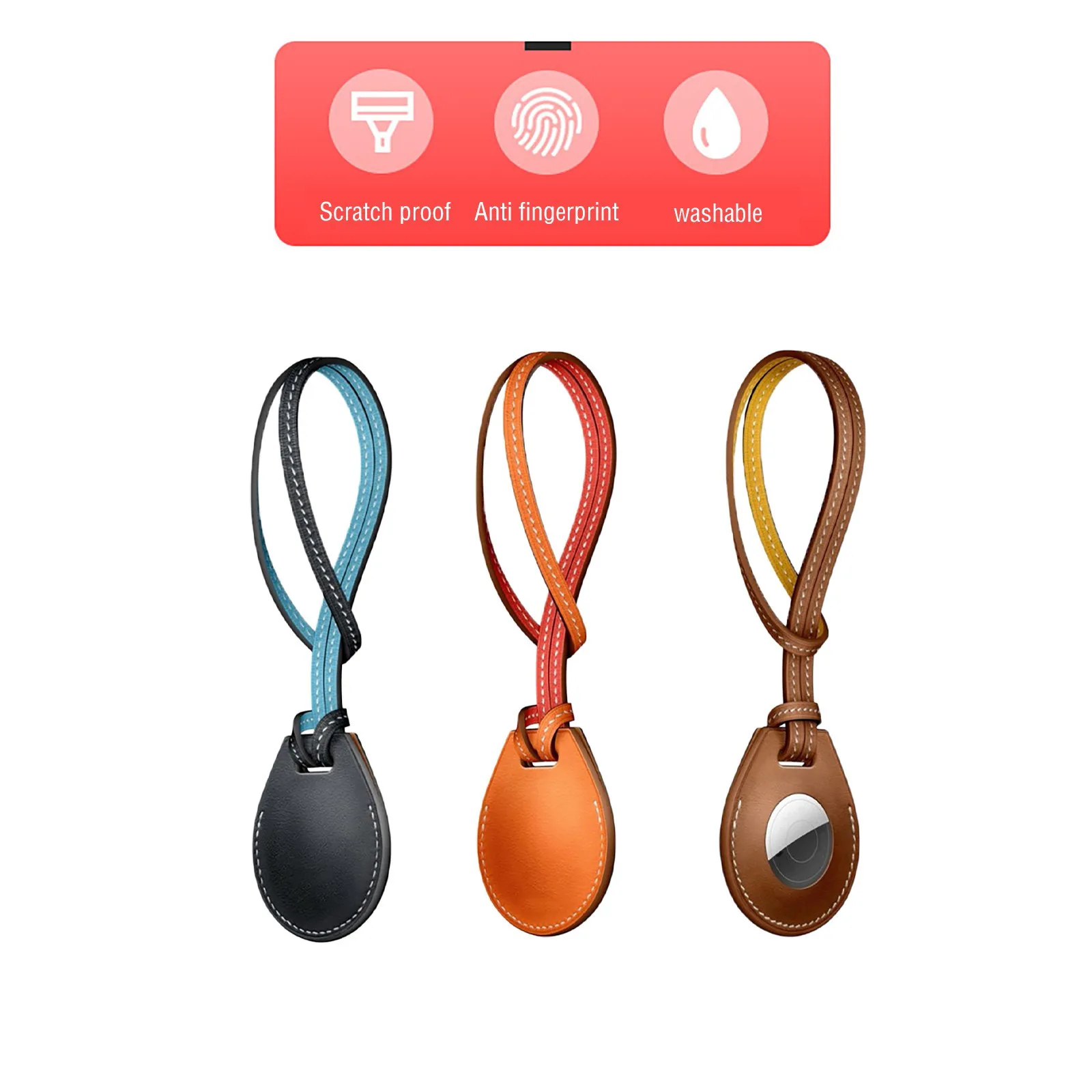 

High quality Leather Case For Apple Airtags Protective cover For Apple Locator Tracker Anti-lost Device Keychain Protect Sleeve