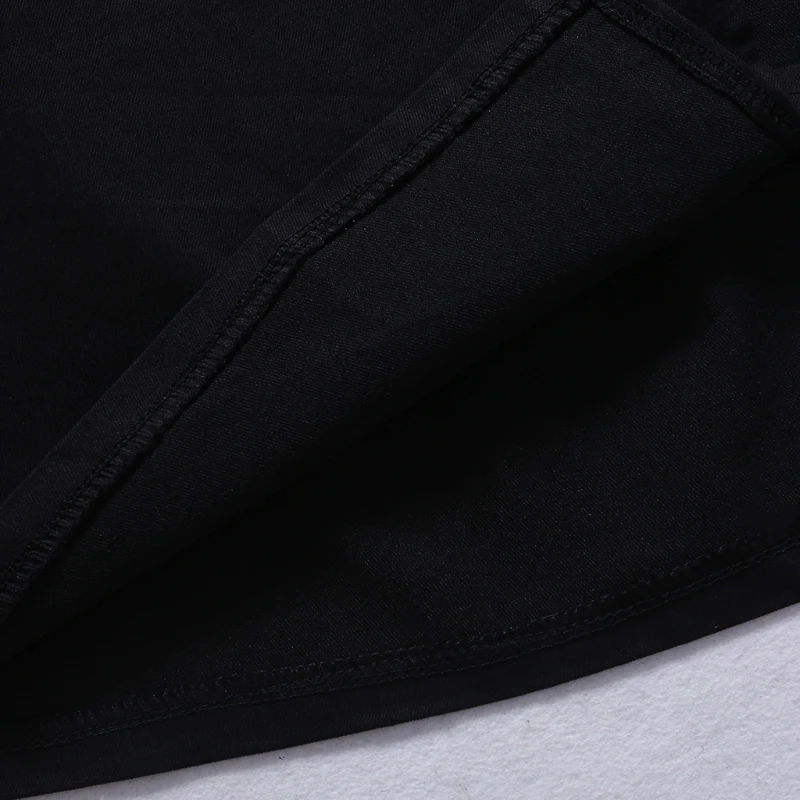

Korean Style Black Package Hip Skirts Slit Irregular Hem Pencil Micro Mini Skirt
