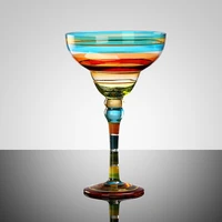 handmade colorful crystal glass wine cup creative cocktail cups margarita goblet champagne wine glasses home bar decor drinkware