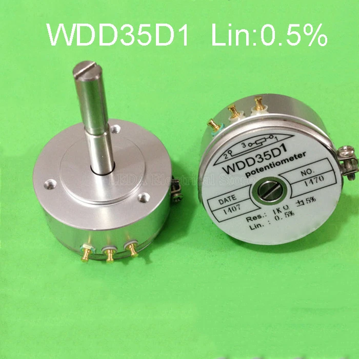 

1Pcs WDD35D-1 Linear 0.5% 1K 2K 5K 10K Precision Conductive Plastic Potentiometer Angle Sensor Switch WDD35D1