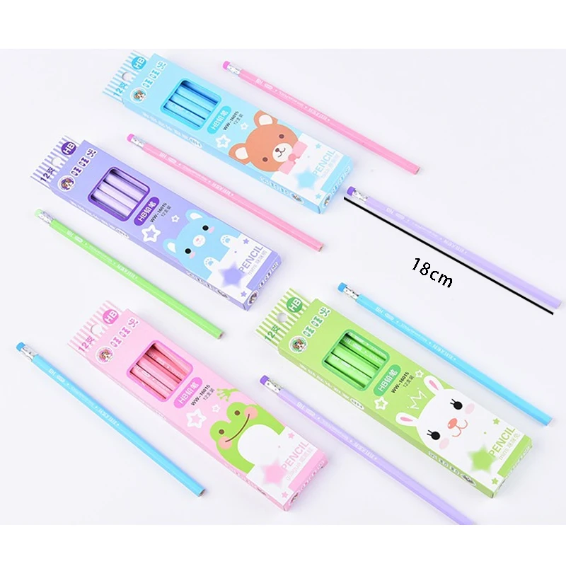 12 шт. Мультяшные Домашние животные HB карандаш с ластик для студентов подарок
