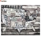 5D алмазная живопись, карта США, флаг, граффити, искусство, полная выкладка, квадратная мозаика, ручная вышивка, Набор для вышивки крестиком, украшение для дома