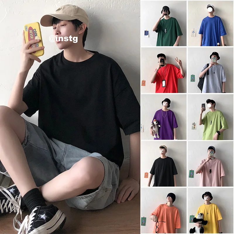 

Summer Women T shirs 19 Colors Men's Basic T shirts 2021 Cotton Short Sleeve Tees Female Casual Tops Streetwear S-3XL