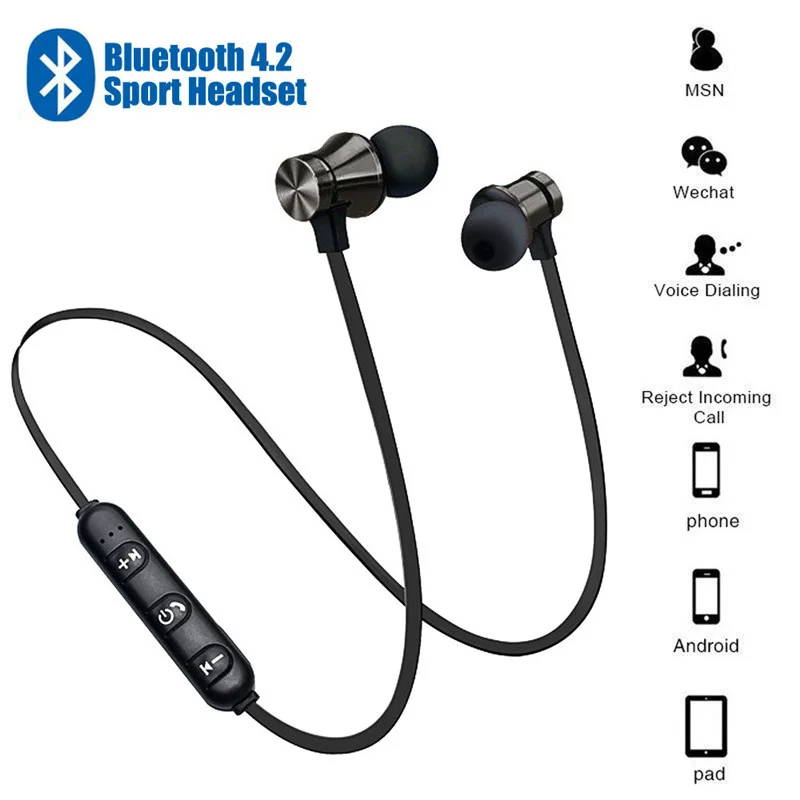 Магнитные Bluetooth наушники XT11 Спортивные Беспроводные для бега с шейным ободом и