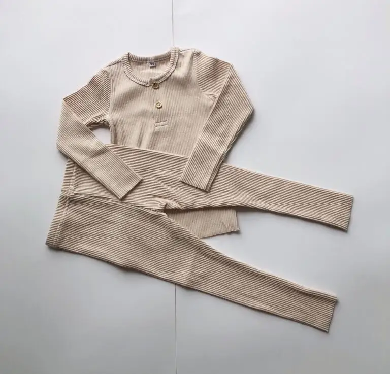 Осенний вязаный комплект из двух предметов для мальчиков и девочек детская