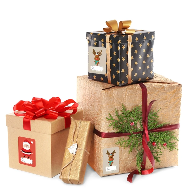 

250pcs Adhesive Christmas Gift Name Tags XMAS Stickers Present Seal Labels Decor P0RB
