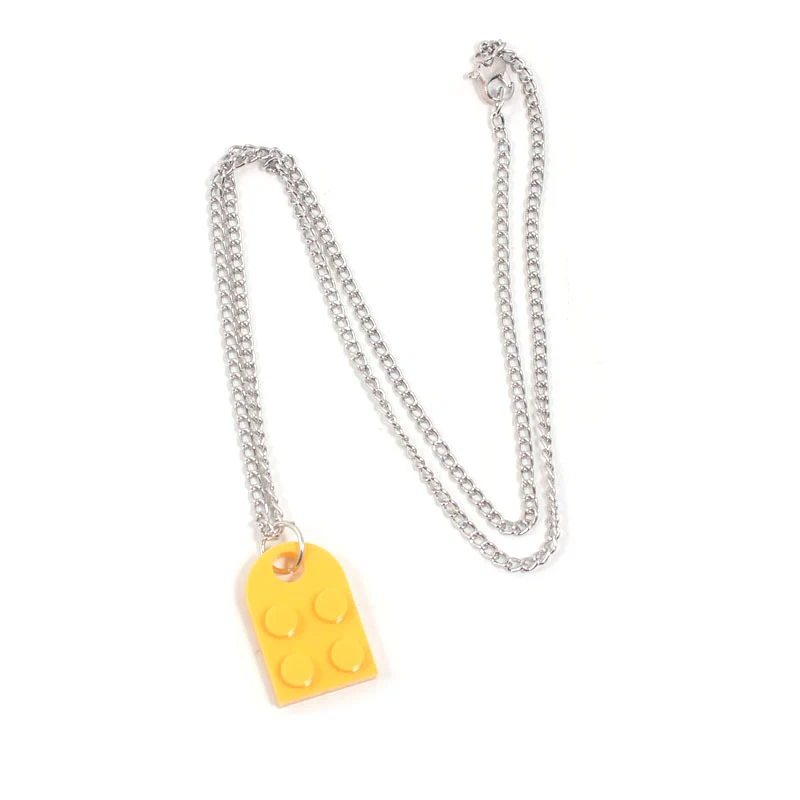 

2Pcs Assemble 2X2 Dots Pendant Bricks Love Heart-shaped Necklace Building Blocks Set Detachable Gift Toys