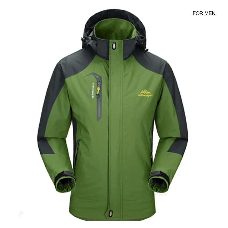 Man Army Green Бренд 5XL мужские куртки водонепроницаемые весенние пальто с капюшоном для мужчин и женщин верхняя одежда армейская однотонная Повседневная брендовая мужская одежда AFC12320 - Цвет: Man Army Green