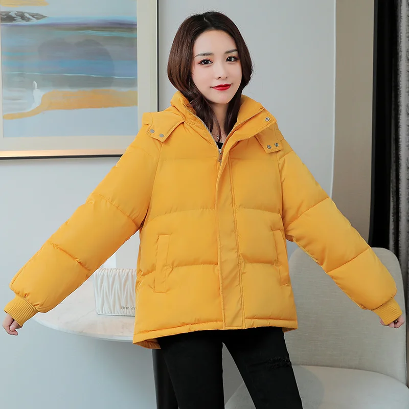 

Short Winter Jacket Women Warm Hooded Down Cotton Jacket Parkas Female Casual Loose Outwear Korean Cotton-padded Autumn