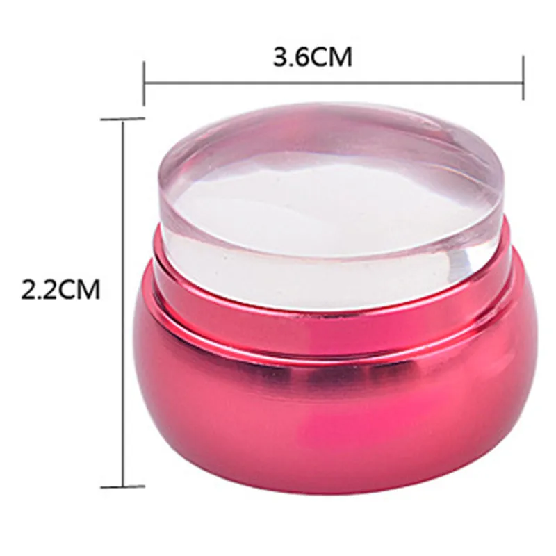 

MiFanXi Metal Handle Clear Nail Stamper Nail Scraper Set Silicone Jelly Head with Cap DIY Stamping Nail Art Kits