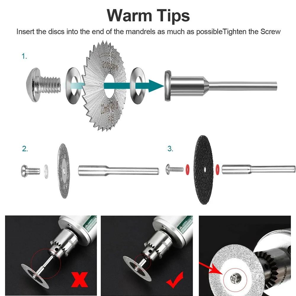 

Diamond Cutting Wheels For Dremel Rotary Tool Die Grinder Metal Cut Off Disc Electric Drill Accessories Set