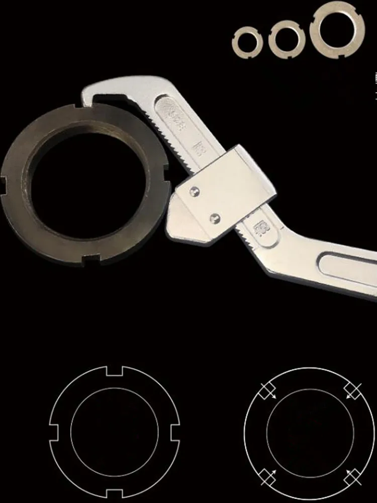 Регулируемый гаечный ключ для ремонта водомерных крышек с боковым отверстием и крючком для поворота гайки - Llave Inglesa.