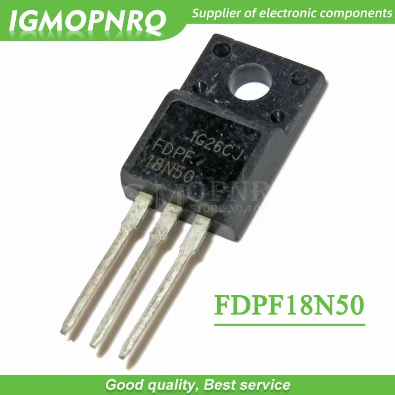

10 шт. FDPF18N50 18N50 500V 18A N-Channel MOSFET TO-220F FDPF51N25
