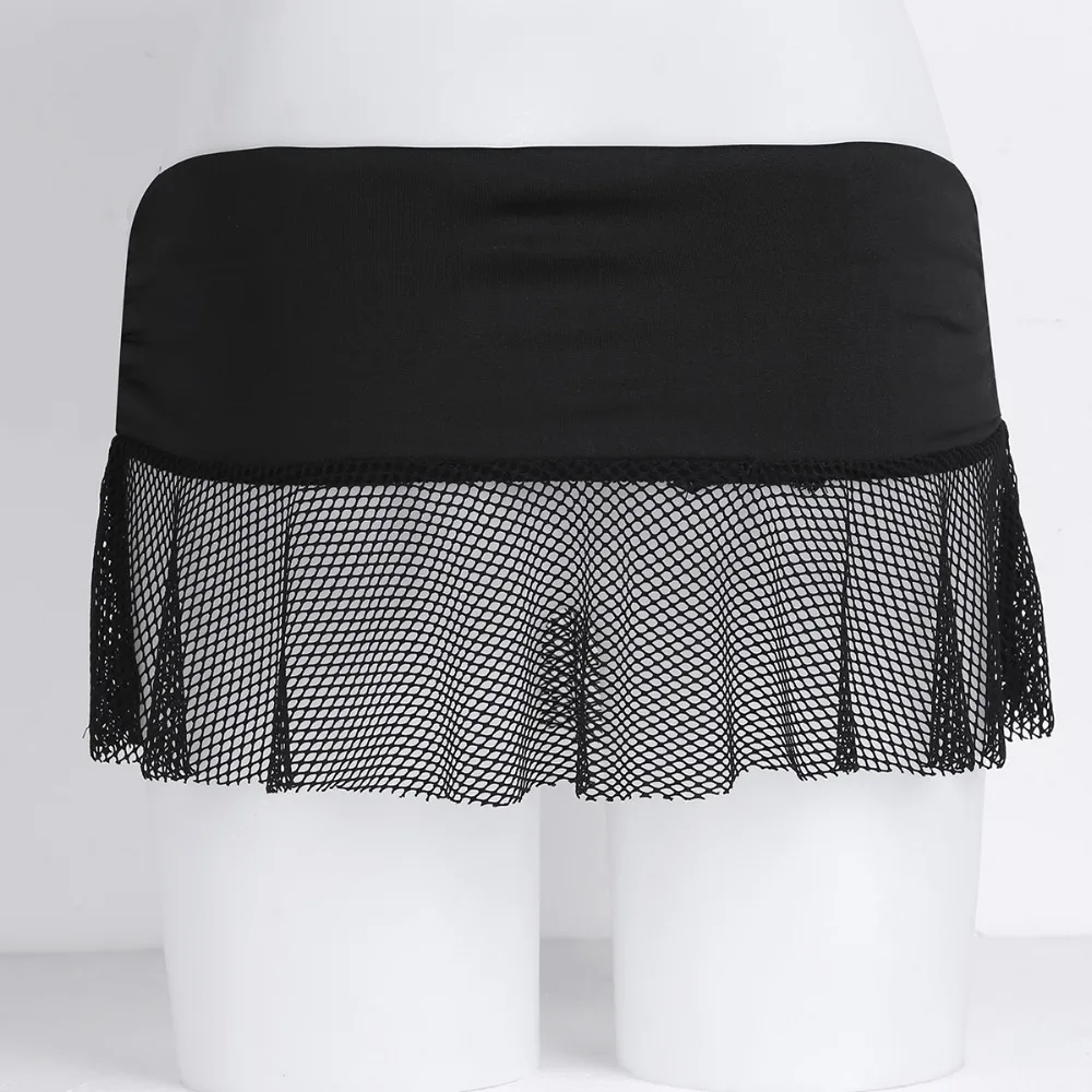 TiaoBug Сексуальная Женская сетчатая мини юбка Прозрачная Юбка с низкой талией