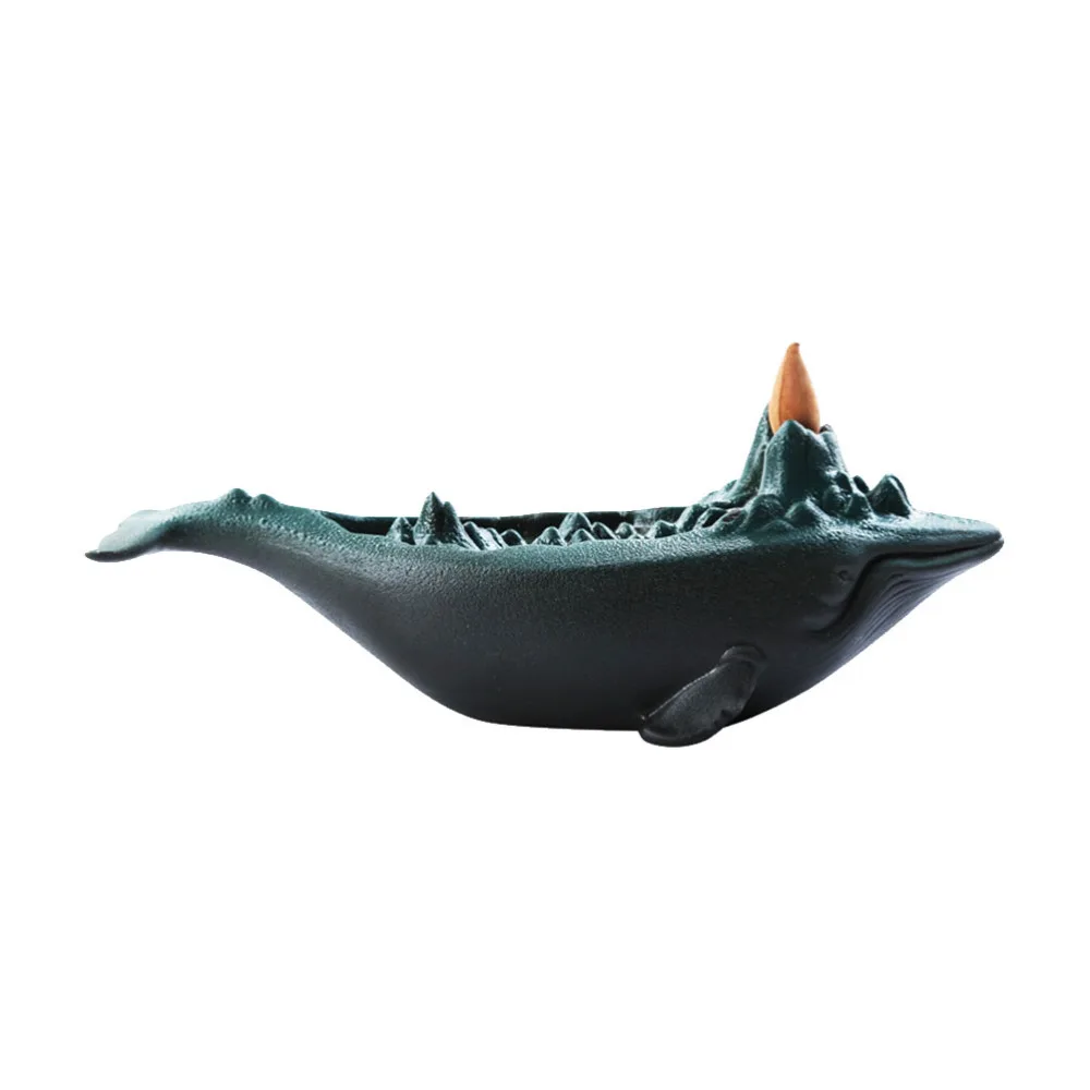 

1Pc Household Incense Burner Chinese Style Censer Whale Shaped Backflow Censer
