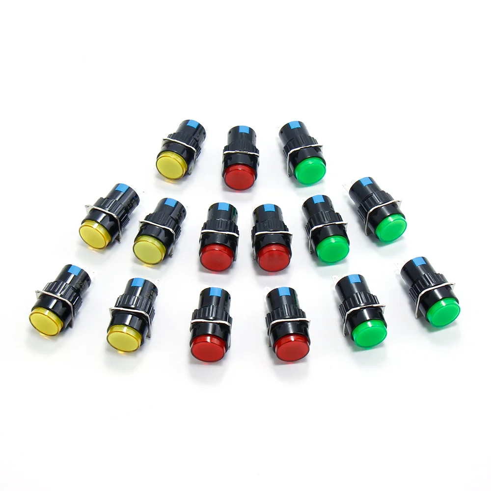 

5PCS/10PCS SA16-11 16mm 3Pin Mini No Lamp Momentary Push Button ON-OFF Self-locking/Latching Self-reset Round Push Switch