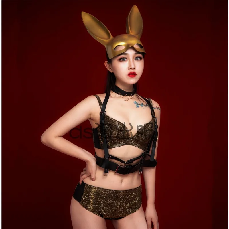 

Новый танцевальный костюм, сексуальные джазовые танцевальные костюмы, маска кролика, сексуальный костюм бикини, женский ночной клуб, бар, DJ,...