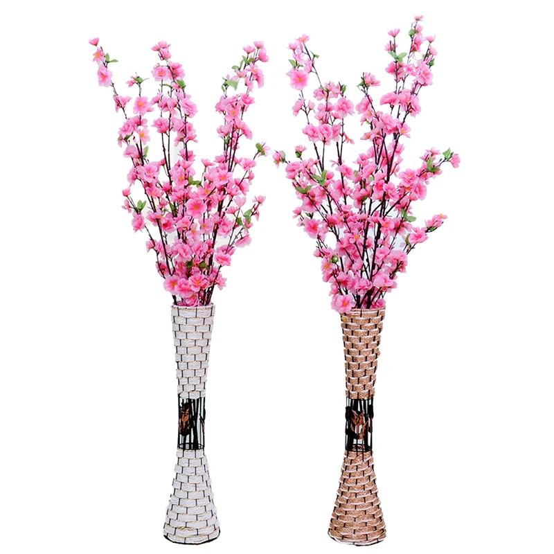  Weave Vase Pot Basket Flower Pot Artificial Flowers Plant Vases For Home Decor Garden Hotel Festival Party Wedding Decoration