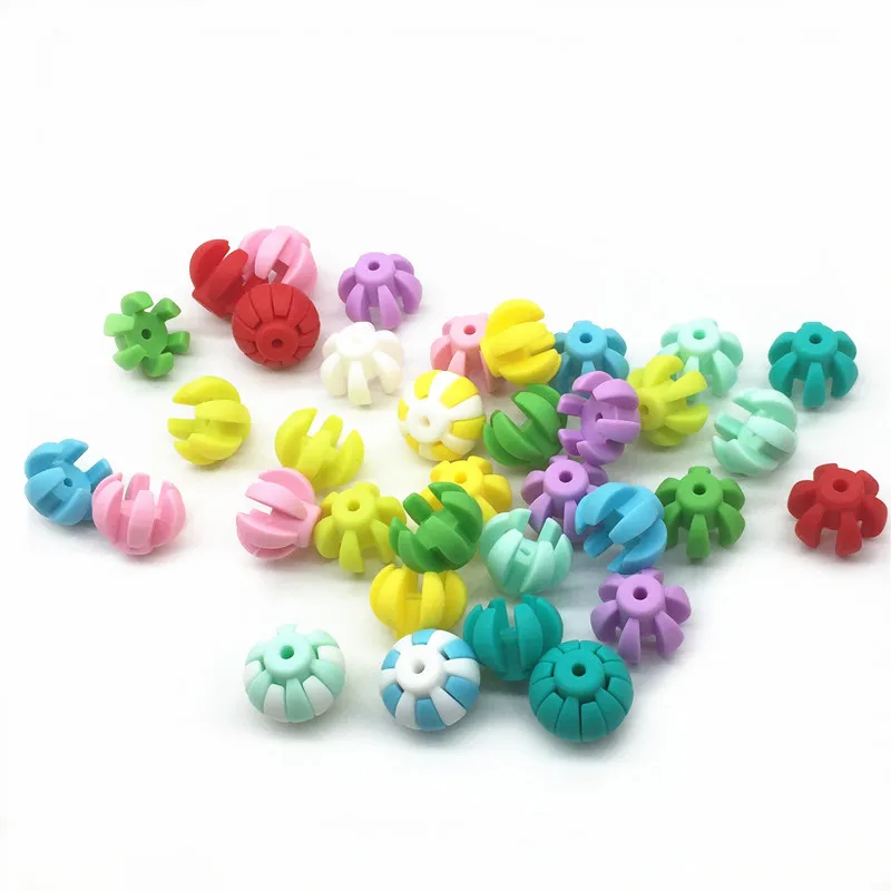 Chenkai-Cuentas sueltas de silicona para chupete de beb&eacute;, collar de madre, accesorios de regalo de juguete, sin BPA, 100 Uds.-0