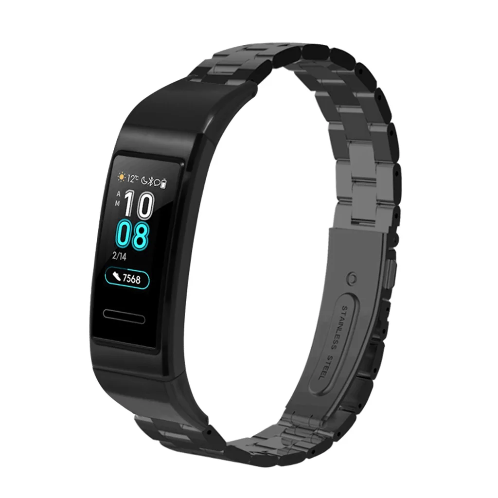 

Quick Release Soild Stainless Steel Wrist Band Watch Strap Bracelet Replacement for Huawei Band 3/3 Pro Smart Watch Accessories