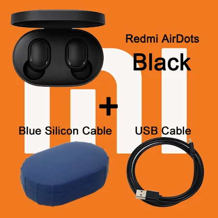 CN Add Case Cable Xiaomi Redmi AirDots беспроводные Bluetooth наушники TWS 5,0 Голосовое управление DSP активное шумоподавление Гарнитура Bluetooth - Цвет: CN Add Case Cable