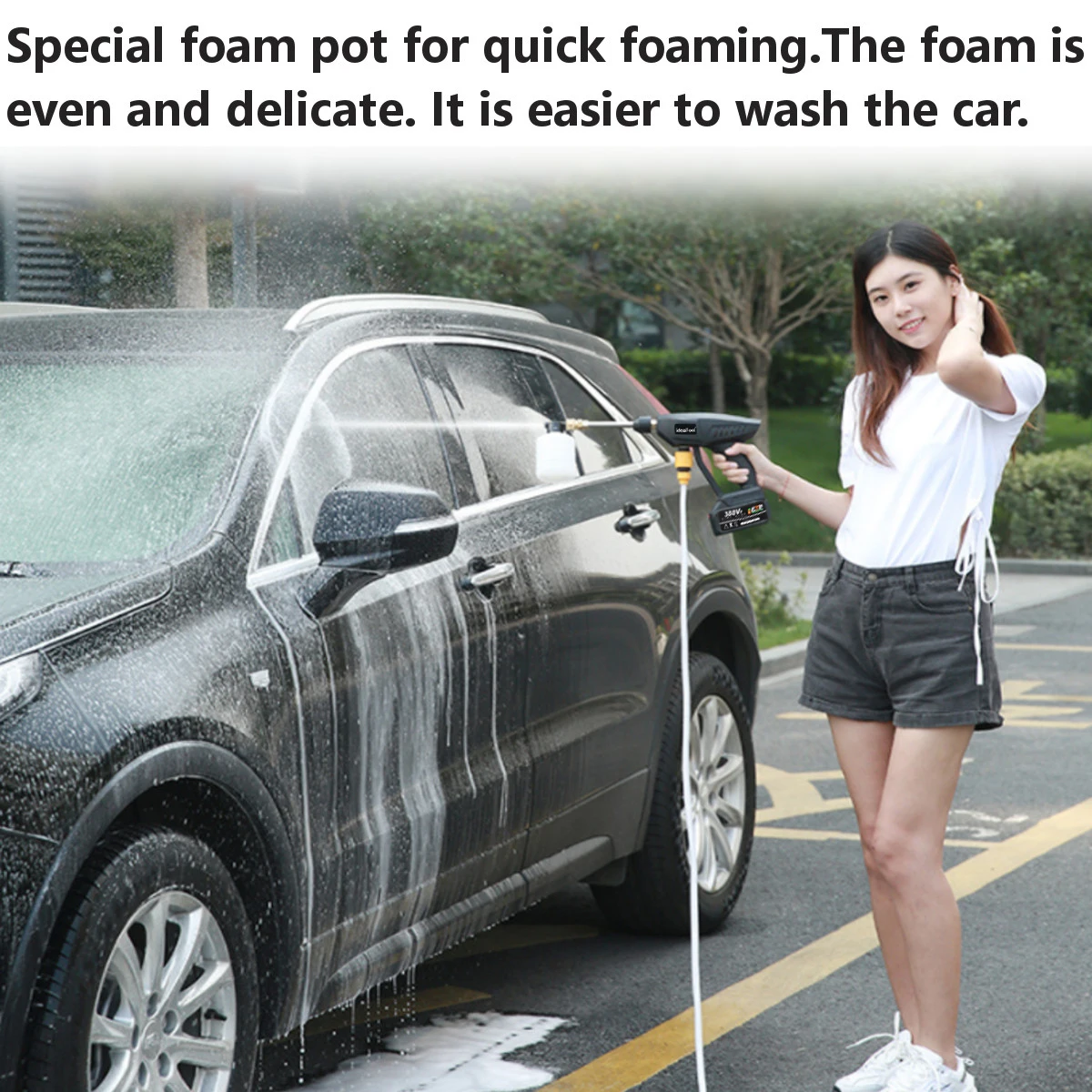 

30BAR Portable Wireless High Pressure Washer Foam Generator High Pressure Car Wash Water Gun Spray Gun for Makita 18-21V Battery