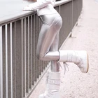 Женские леггинсы из ПУ кожи, с эффектом пуш-ап