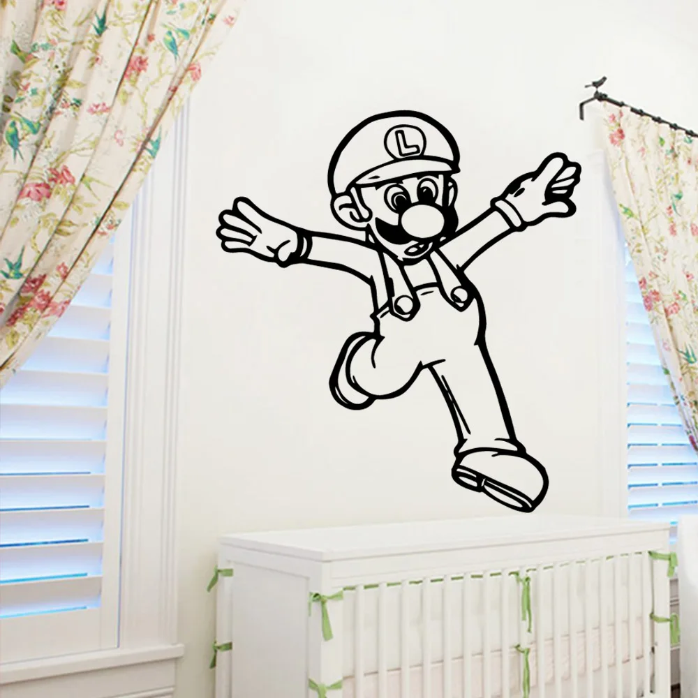 Cute Super Mario Wall Sticker Gamer Removable Stickers Diy Wallpaper Living Room Children Decoration Mural | Дом и сад