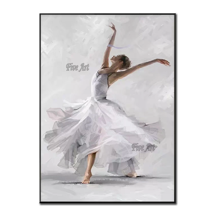 

Girl Dancing Ballet Picture 100% Hand-painted Abstract Sexy Lady Oil Painting Wall Decoration Canvas Art Unframed Modern Artwork