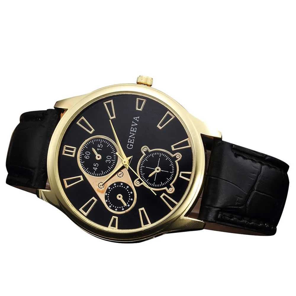 

Men's watches Retro Design Leather Band Analog Alloy Quartz Wrist Watch men quartz wristwatches