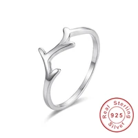 simple 100 925 sterling silver antlers ring midi knuckle rings for women wedding valentine gift bague argent 925 femme girl