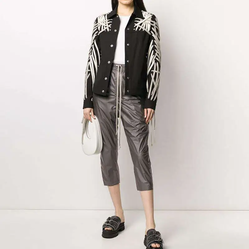 

VGH Cross Bandage Casual Jacket For Women Lapel Long Sleeve Black Lace Up Plus Size Coats Female 2020 Fashion New Clothing 2020