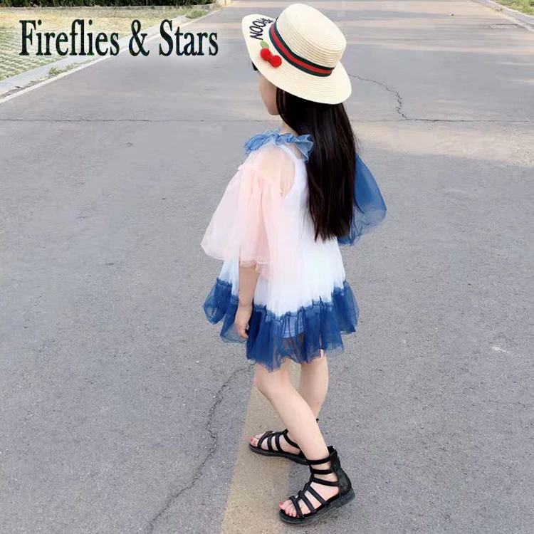 Летнее платье пачка для девочек комплект из 2 предметов малышей + жилет футболка