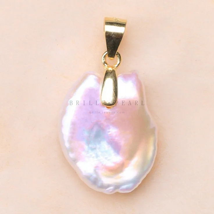 Подвеска-слайд из натурального жемчуга с пуговицами стерлингового серебра 925