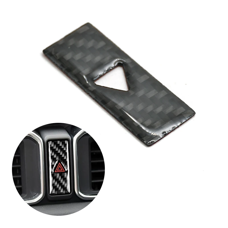 

For Mazda CX-5 CX 5 2017 2018 Carbon Fiber Car Center Control Safety Warning Button Frame Cover