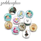 Стеклянные пуговицы с Белым Кроликом 18 мм, для браслетов 18 мм, 10 шт., Disney Чеширский Кот из Алисы