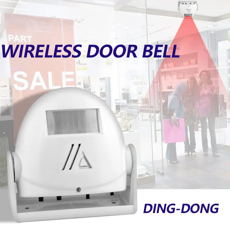 

Wireless Door Bell Visitor Customer Ding-dong Door Chime Welcome Device Anti-theft Alarm Infrared Motion Sensor Doorbell