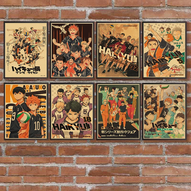 

Haikyuu!! Vintage Poster Classic Movie Posters Kraft paper Wall Sticker Home Decorative Painting for Living Room
