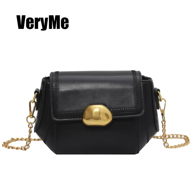 

VeryMe Flap Casual Female Bag 2021 Retro Chain Small Square Bag Women Portable Purses Package Single Shoulder Underarm Bags sac