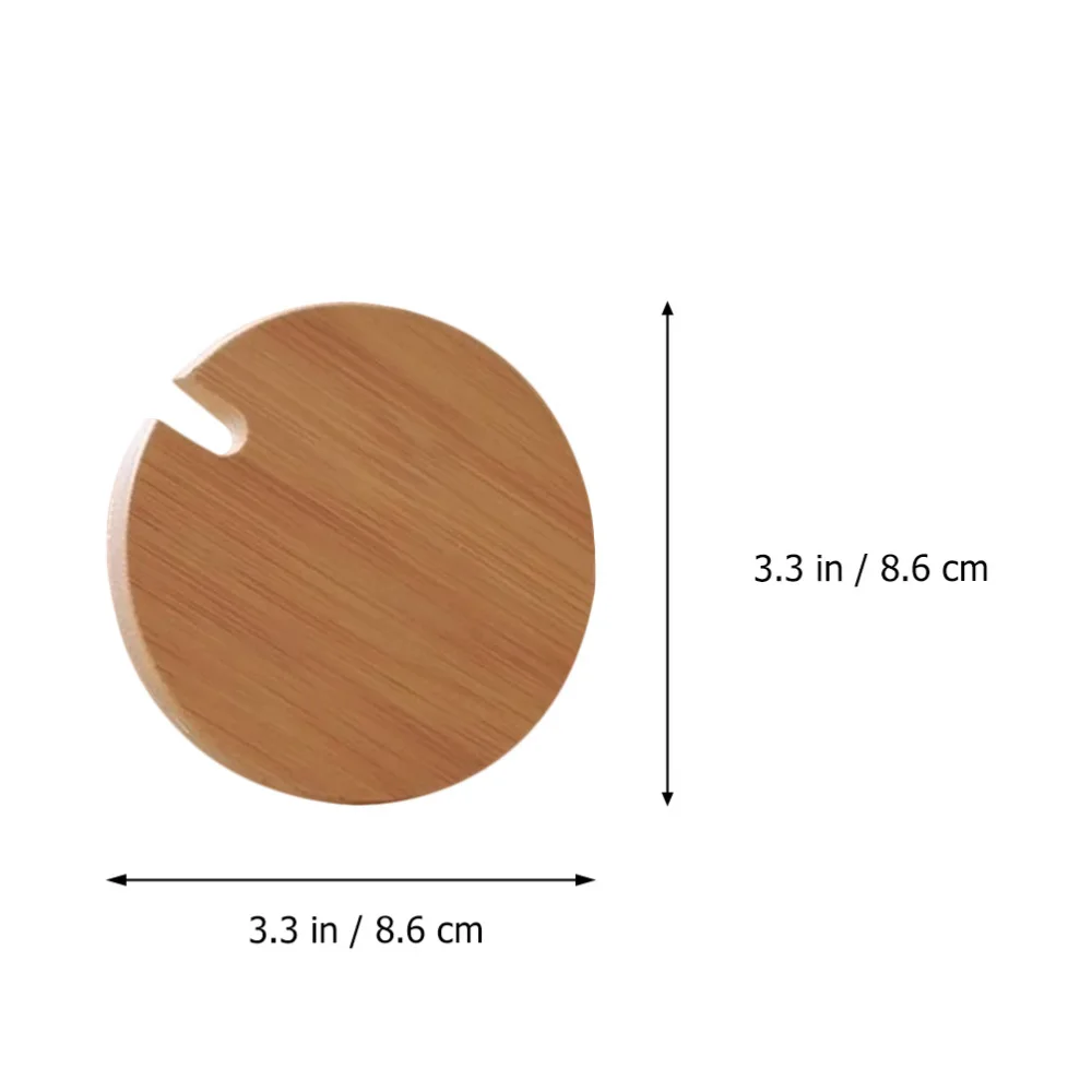 

6pcs Natural Bamboo Mug Lid Wood Cup Lid Drink Cup Lid Coffee Ceramic Mug Cover