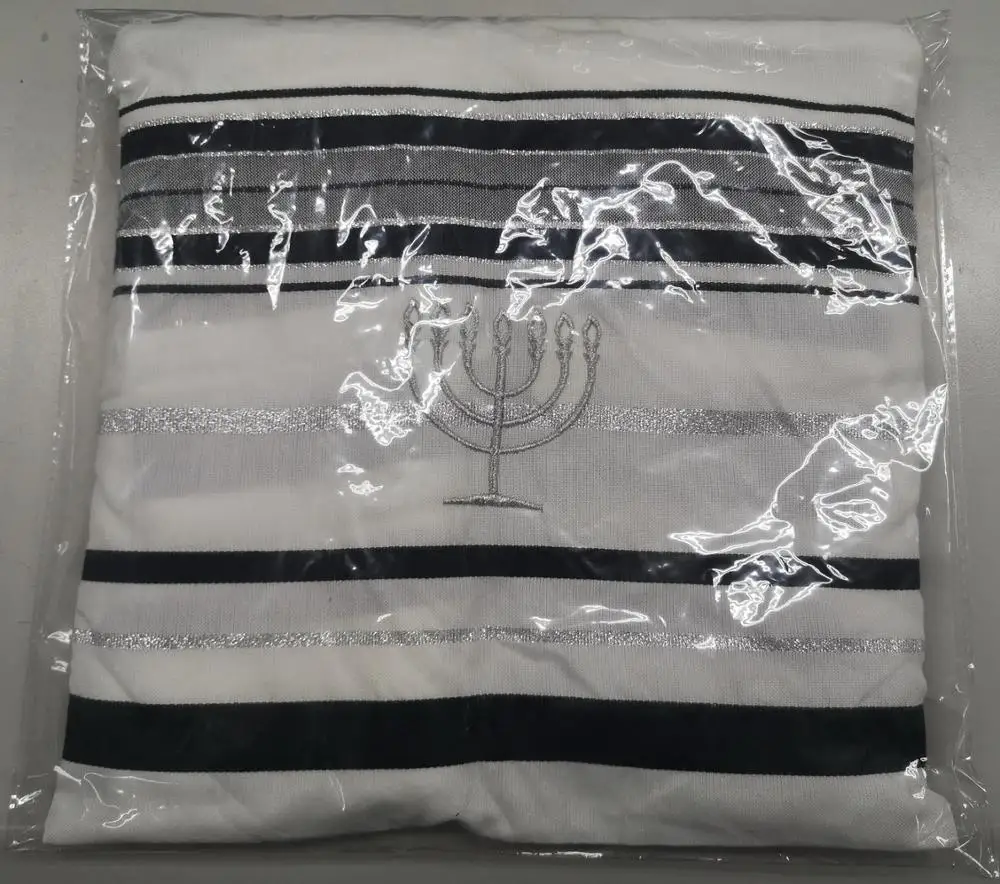BLACK SILVER Еврейских Tallit Talit молитва шаль и талис сумка - Цвет: BLACK SILVER